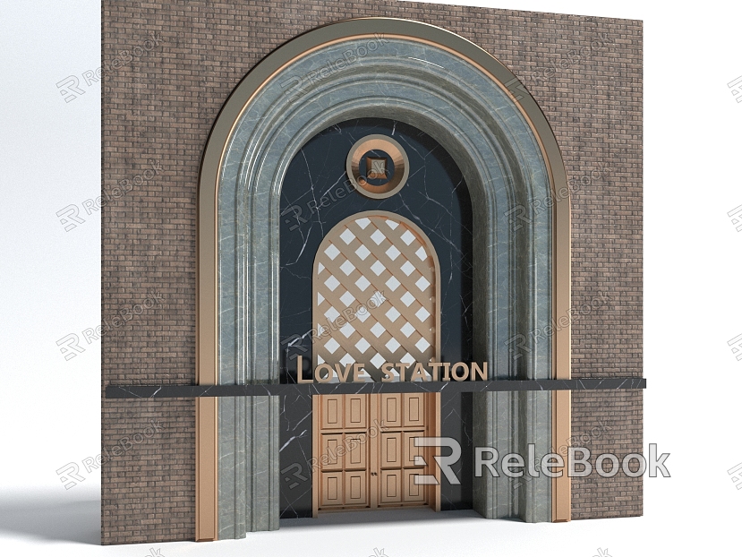 Style Door Head Facade Entrance Architectural Appearance Style Architectural Gate model