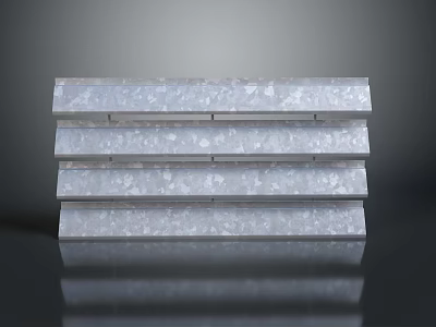 Modern Grey Textured Layered Furniture With Horizontal Shelves And Smooth Surface 3d model