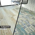 Shabby Chic Bathtub by Tubadzin with Distressed Wooden Floor Interior Design