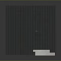 Modern Rectangular Building With Dark Gray Vertical Striped Exterior And White Platform