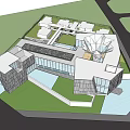Modern Sales Office Architecture Exhibition Hall Architecture Art Gallery Architecture 3d model