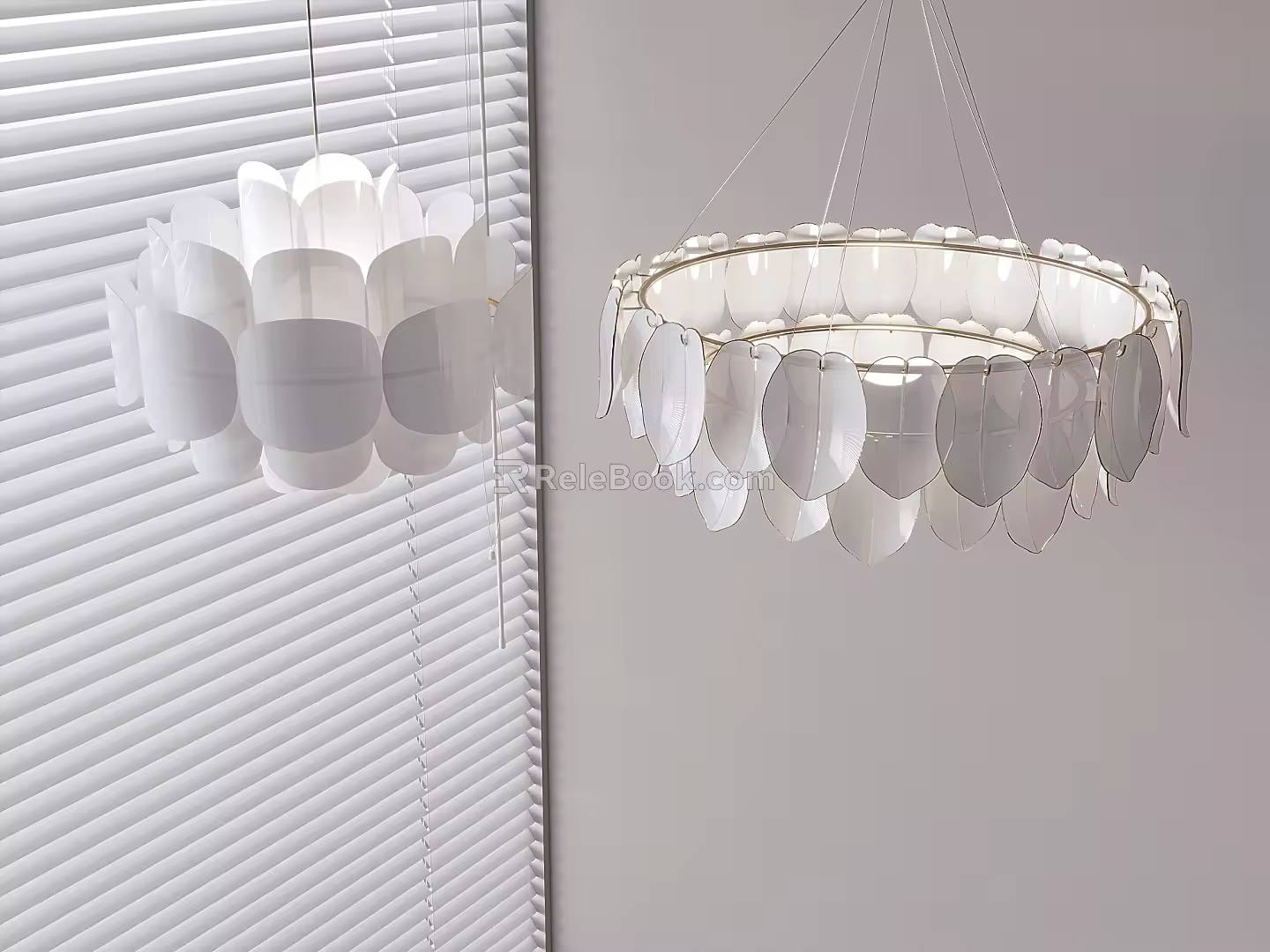 French Cream Wind Chandelier Creative Chandelier 3d model