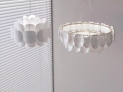 French Cream Wind Chandelier Creative Chandelier 3d model