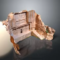 Scenic Desert Landscape Showcasing Ancient Rock Hewn Architecture Sunlit Facade And Intricate Carvings