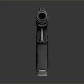 Vintage Metallic Pistol With Black Grip Shiny Surface And Classic Design