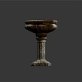 Classic Stone Garden Ornament Pedestal Bowl With Intricate Carved Details