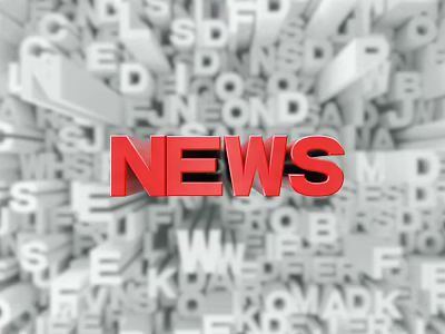 Digital Commercial News Signage Equipment Featuring Red Letters On Gray Alphabet Background 3d model