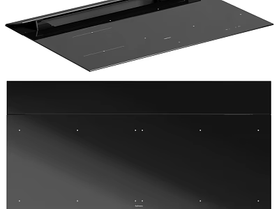 Black Kitchen Countertop Panel with Mounting Holes for Modern Kitchen Use 3d model