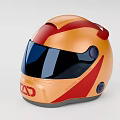Orange And Red Motorsport Helmet With RAD Logo Tinted Visor And Streamlined Design