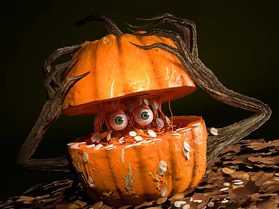 Pumpkin Monster Plant Pumpkin Melon Monster Genie 3d model
