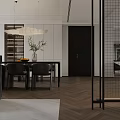 Modern Living Dining Room Interior With Sofa Coffee Table Area Rug And Large Windows