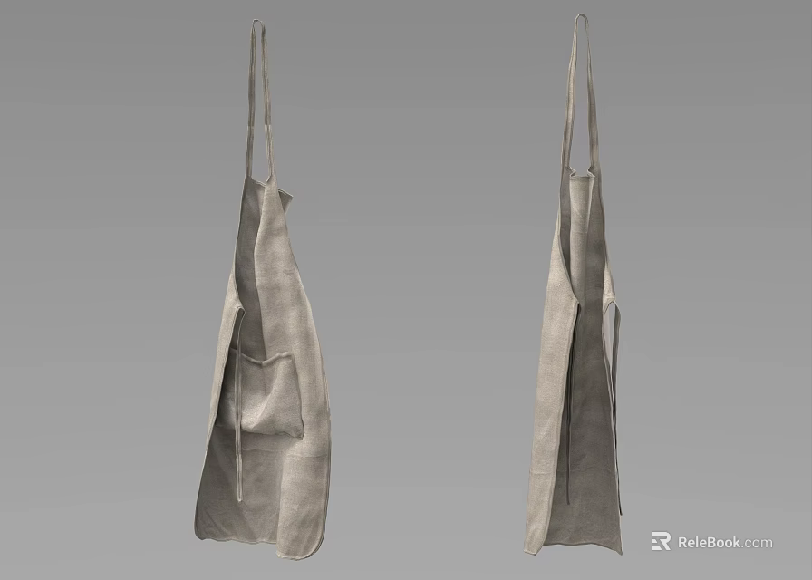 Practical Hanging Cloth Kitchen Aprons With Pockets For Cooking Use 3d model 