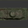 Green Armored Military Vehicle With Four Wheels And Vintage Body Structure