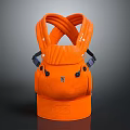 Orange Stylish Modern Backpack With Cross Straps And Adjustable Buckles Design 3d model