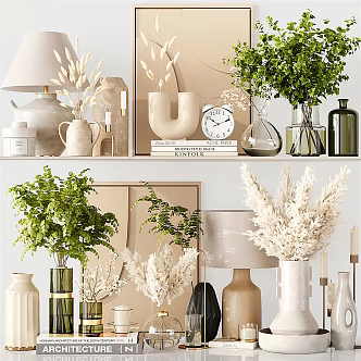 Modern Ornaments Combination Decorations Ornaments Furnishings Vase Books 3d model