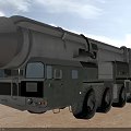 Heavy Duty Military Utility Vehicle Featuring Missile Launcher And Multi Wheel Structure On Outdoor Ground