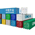 Various Colored Industrial Shipping Containers With Branded Logos For Logistics Transport