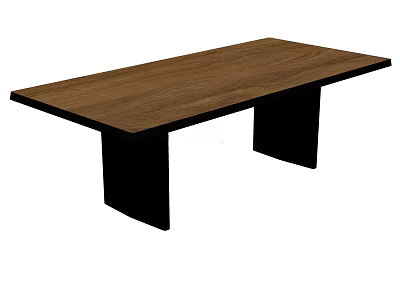 Simple Modern Wooden Desk With Black Legs And Smooth Tabletop 3d model