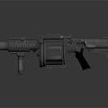 Modern Tactical Rocket Launcher Weapon With Detailed Metallic Structure Grip Barrel And Sight