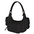 Black Leather Handbag with Gold Hardware Top Handle and Multiple Pockets Modern Fashion Accessory Design