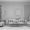 Modern sofa coffee table combination 3d model
