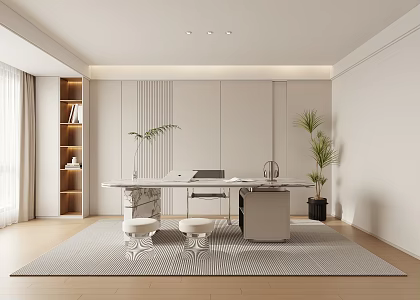 Modern Simple Study Desk 3d model