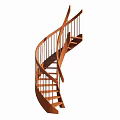 Elegant Modern Spiral Wooden Staircase Design With Curved Handrail And Wooden Steps