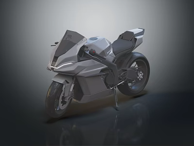 Futuristic Electric Motorcycle Featuring Sleek Body Modern LED Headlights And Sporty Design 3d model