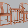 Classic Chinese Solid Wood Armchair Set With Elegant Matching Side Table For Home Lounge Decoration