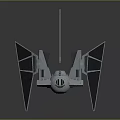 White And Black Sci Fi Spaceship Model With Angular Wings Detailed Structure And Display Design 3d model
