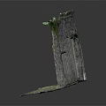 Ancient Stone Ruins Model With Pillars And Moss Covered Texture On Reflective Surface 3d model