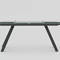 Modern Dining Table With Transparent Glass Top And Black Metal Legs