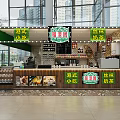 Modern Milk Tea Shop Interior With Open Counter Display Cases And Wooden Seats