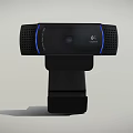 Projection Monitoring Black Security Camera With Stand Perforated Design And Blue Trim