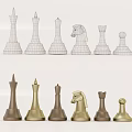 Classic Chess Set with Wooden Board and Golden Pieces for Board Game Entertainment