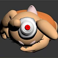 Cute Cartoon Rabbit 3D Model With Long Ears White Hat And Orange Dress