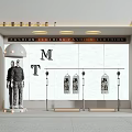 Minimalist Style Window Clothing Store Window Meichen Door Head Facade Studio Dupont Paper Light Box Clothing Shelf Selfie Stick 3d model