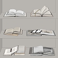 Modern Book Ornaments 3d model