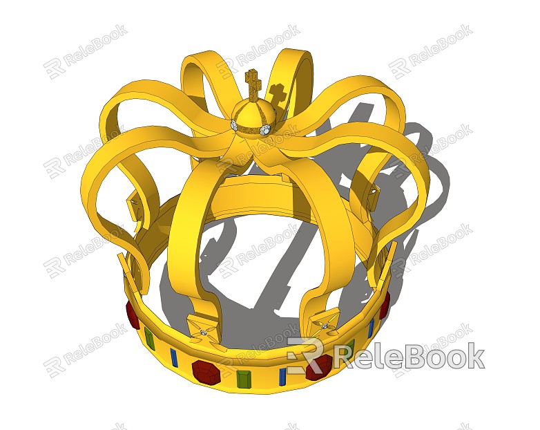 Modern Crown Theme Park Props model