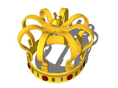 Modern Crown Theme Park Props model