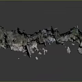 Natural Rocky Cliff Structure With Calm Water Surface Reflection
