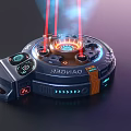 Projection Monitoring Security Device With Red Laser Danger Alert And Control Panel