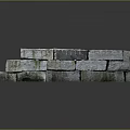 Natural Stone And Wood Outdoor Structure With Weathered Surface And Mossy Reflections
