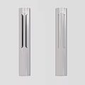 Two Silver Cylindrical Air Cooler Fans With Modern Sleek Design Efficient Cooling And Air Circulation