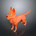 Cartoon Dog Character With Orange Fur Standing Pose Pointed Ears Curious Expression