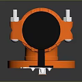 Orange Industrial Valve With Black White Components And Flange Structure 3d model