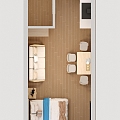 Simple Apartment Single Apartment Small Apartment Log Wind Apartment Apartment Log Minimalist Apartment 3d model