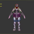 Futuristic Mechanical Armor Character With Blue And Black Full Body Design