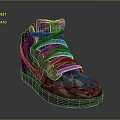 Stylish High Top Shoes With Camouflage Pattern Gray Laces And Black Sole