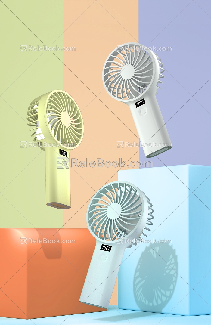 Hand-held electric fan 3d model